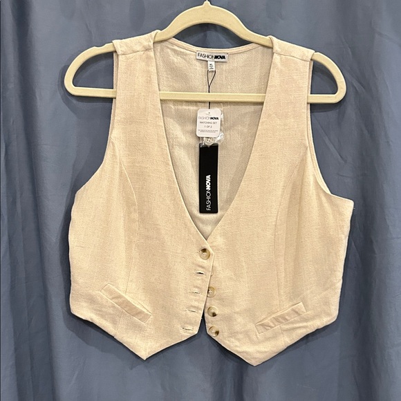 Fashion Nova Cream Pant Set - Picture 2 of 6